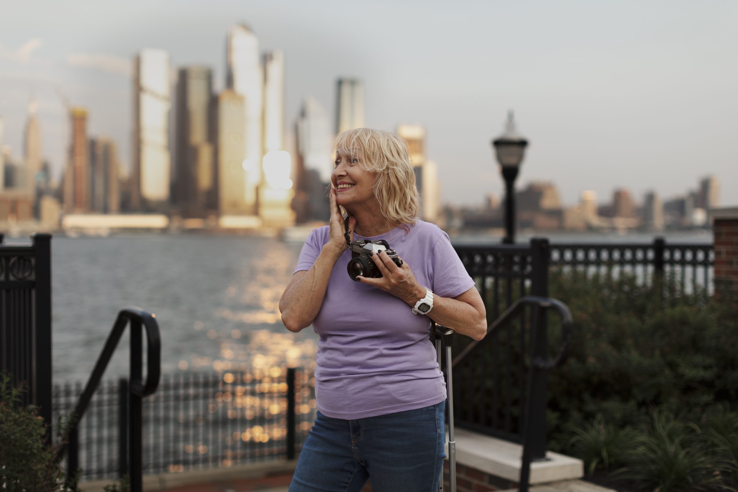 Senior woman travelling